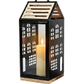 Koristeellinen lyhty HOME 47,5 cm musta/beige