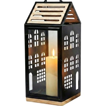 Koristeellinen lyhty HOME 47,5 cm musta/beige