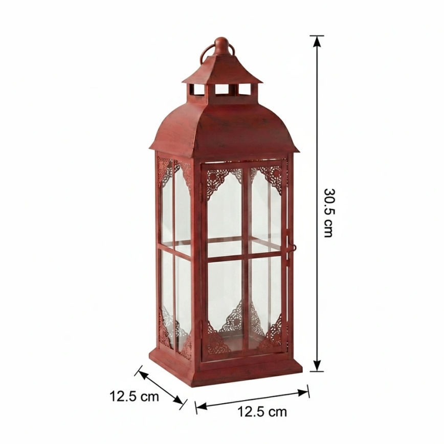 Koristeellinen lyhty REDY 30,5 cm, punainen