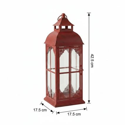 Koristeellinen lyhty REDY 42 cm punainen