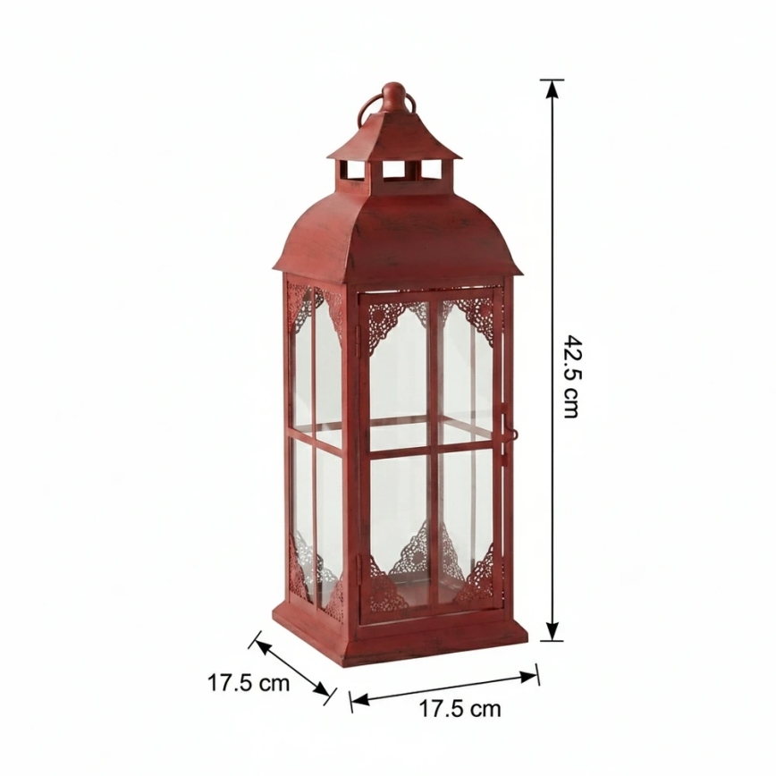 Koristeellinen lyhty REDY 42 cm punainen