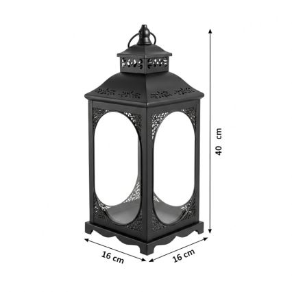Koristeellinen lyhty ROSEHILL 40 cm musta