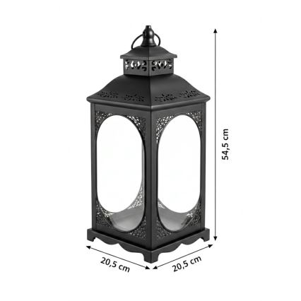 Koristeellinen lyhty ROSEHILL 54,5 cm musta