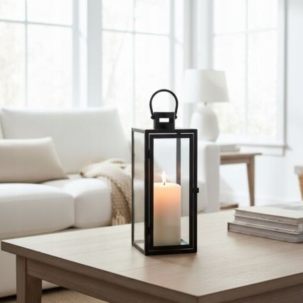 Koristeellinen lyhty TOWER 29 cm musta