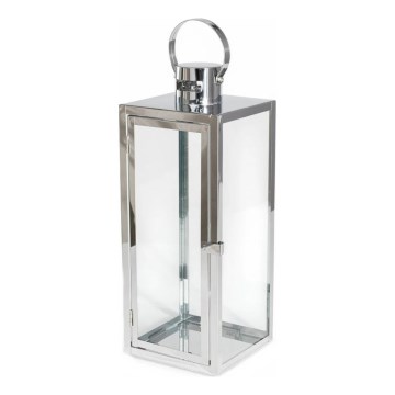 Koristeellinen lyhty TOWER, 49 cm, kiiltävä kromi
