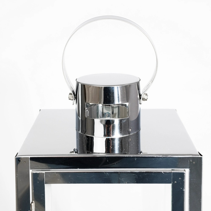 Koristelyhty 38 cm kiiltävä kromi