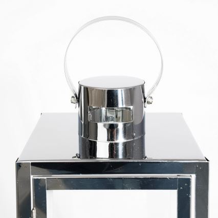 Koristelyhty 49 cm, kiiltävä kromi