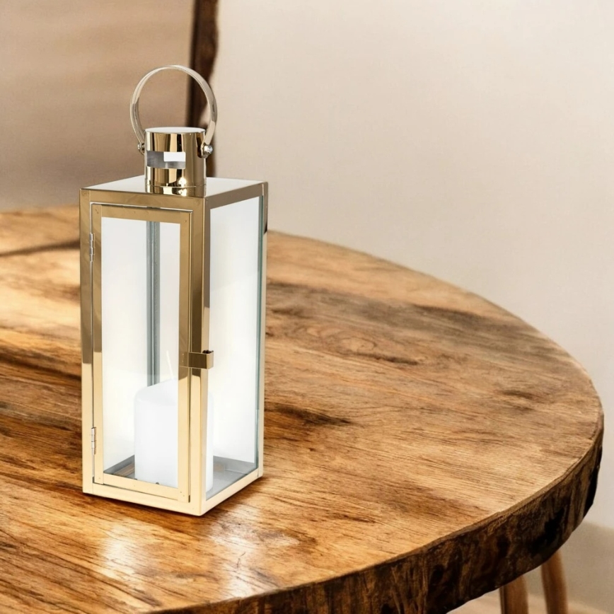 Koristelyhty 49 cm, kultainen