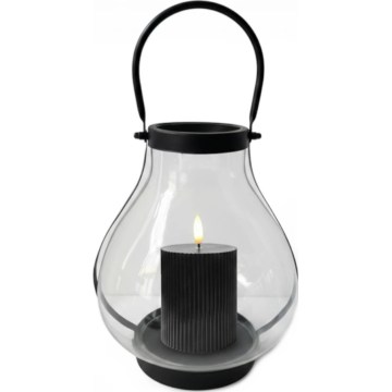 Koristelyhty GLASSY 25 cm, musta