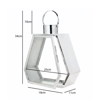 Koristelyhty PALACE 34 cm, kiiltävä kromi