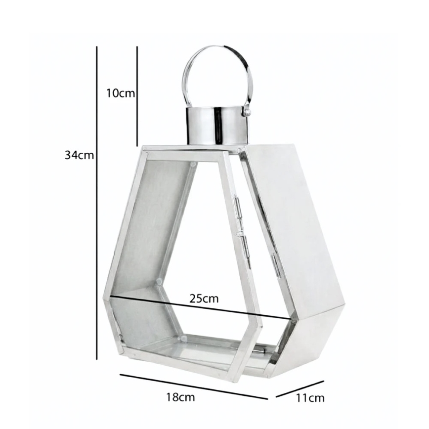 Koristelyhty PALACE 34 cm, kiiltävä kromi