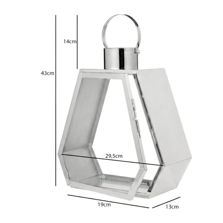 Koristelyhty PALACE 43 cm, kiiltävä kromi