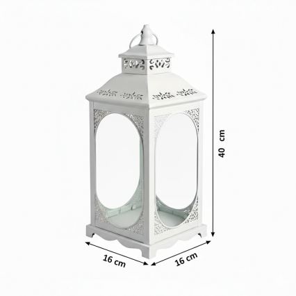 Koristelyhty ROSEHILL 27,5 cm valkoinen