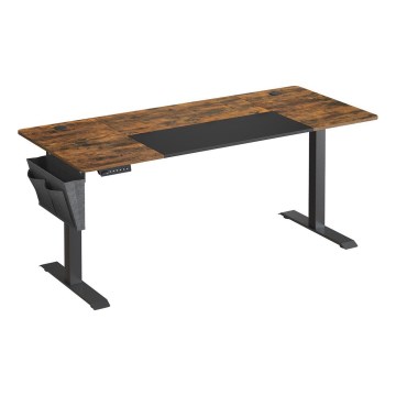 Korkeussäädettävä kirjoituspöytä SOLEA-X, ruskea/musta