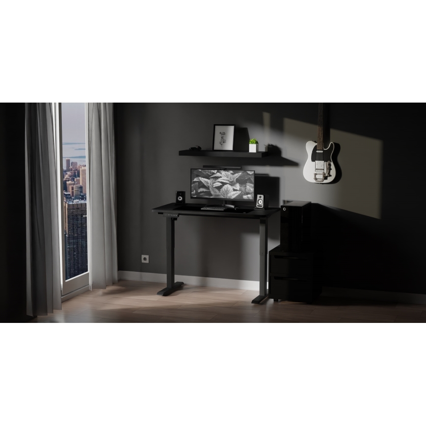 Korkeussäädettävä pöytä LEVANO 120x60 cm musta
