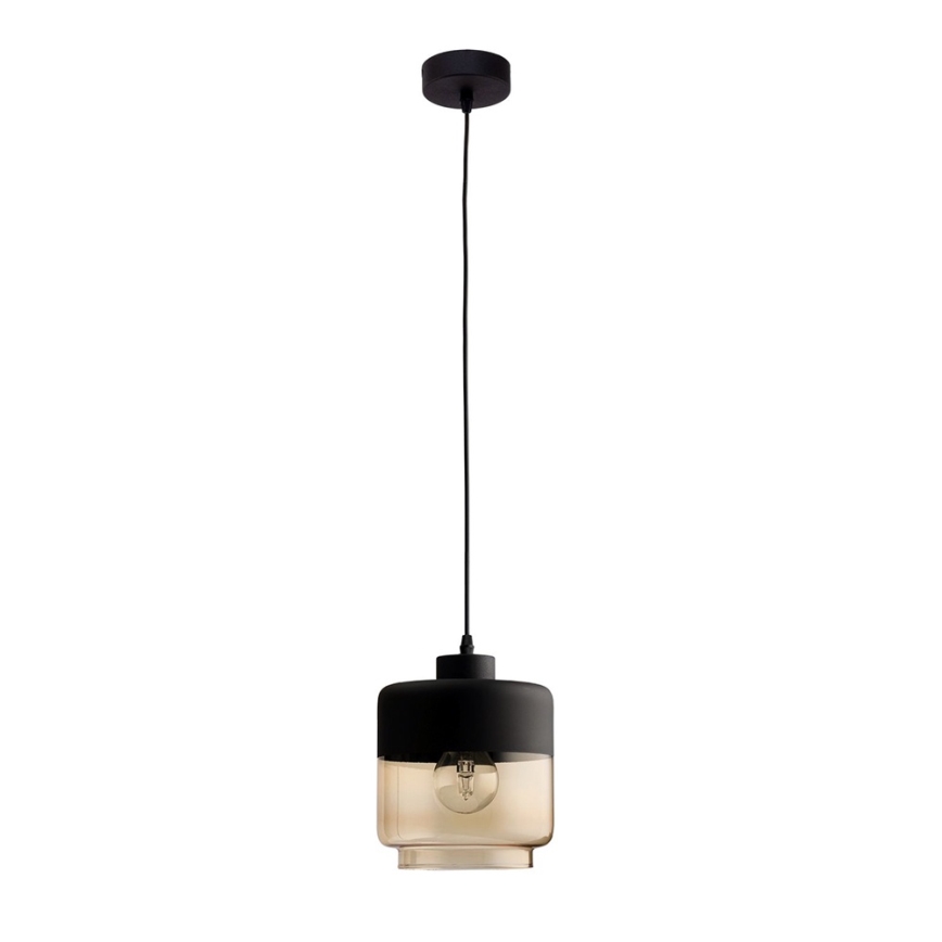Korvaava lasi kattokruunuun AMBER E27, Ø 14 cm, musta/savunbeige
