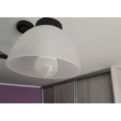 Varaosan lasikupu kattokruunuun E27, Ø 18 cm, maitolasi