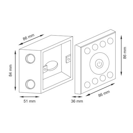 Kosketuskytkin himmentimellä yksivärisille LED-nauhoille 12-24V 4-kanavainen