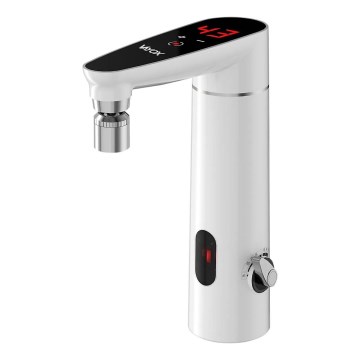 Kosketusvirtainen vedenlämmitin anturilla ja LED-näytöllä 3000W/230V IPX4 valkoinen