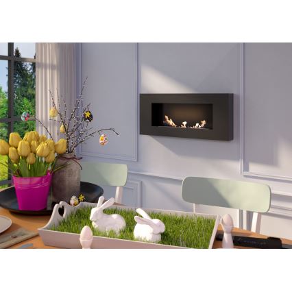 Kratki - Seinälle asennettava BIO-takka 40x90 cm 1,5 kW musta