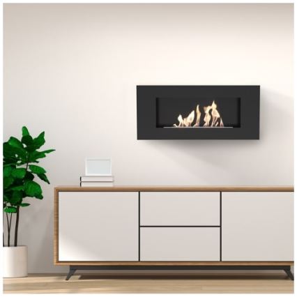 Kratki - Seinälle asennettava BIO-takka 40x90 cm 1,5 kW musta