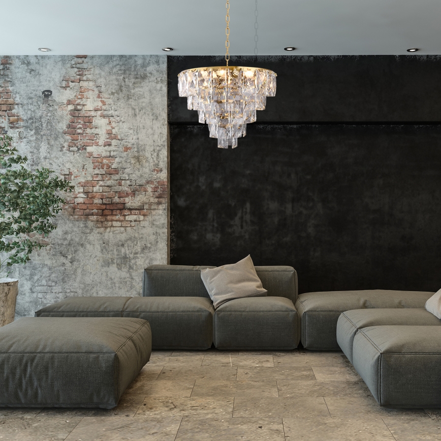 Kristalli-ketjukattokruunu CHELSEA 6xE14/40W/230V