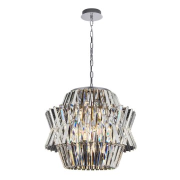 Kristalli-ketjukattokruunu CROWN 12xE14/40W/230V kiiltävä kromi