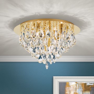 Kristallikattovalaisin CELESTE 6xG9/40W/230V halkaisija 45 cm kulta