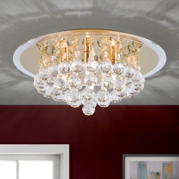 Kristallikattovalaisin GLORIA 4xG9/40W/230V halkaisija 38 cm kulta