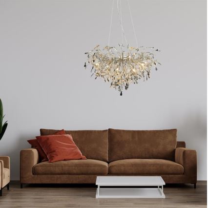 Kristallikruunu johdossa 13xG9/40W/230V kiiltävä kromi