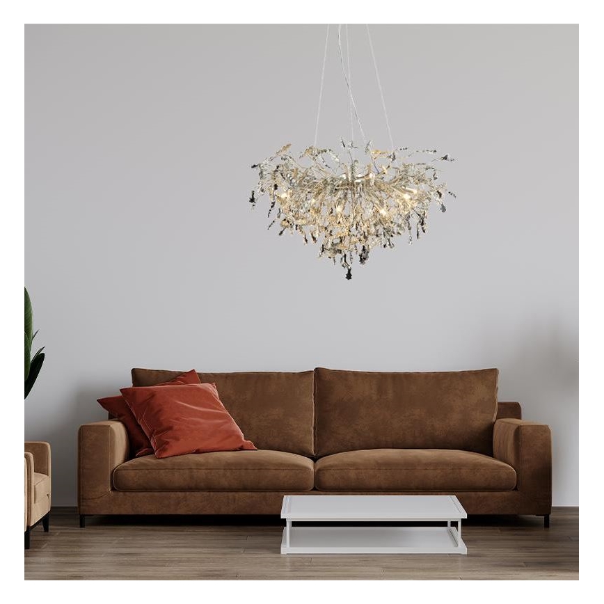 Kristallikruunu johdossa 13xG9/40W/230V kiiltävä kromi