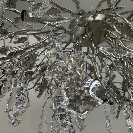 Kristallikruunu johdossa 13xG9/40W/230V kiiltävä kromi