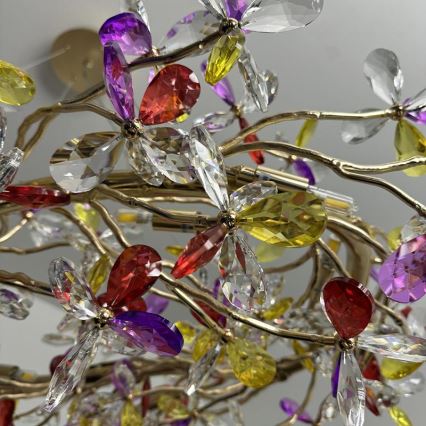 Kristallikruunu johdossa 16xG9/40W/230V värikäs