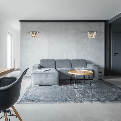 Kristalliseinävalaisin CHELSEA 2xE14/40W/230V kiiltävä kromi