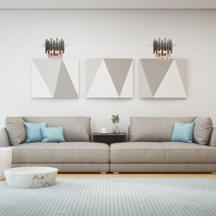 Kristalliseinävalaisin MADISON 2xE14/40W/230V kiiltävä kromi