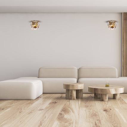 Kristalliseinävalo CHELSEA 2xE14/40W/230V kulta