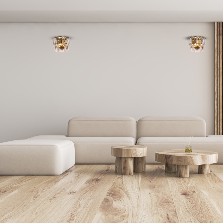 Kristalliseinävalo CHELSEA 2xE14/40W/230V kulta