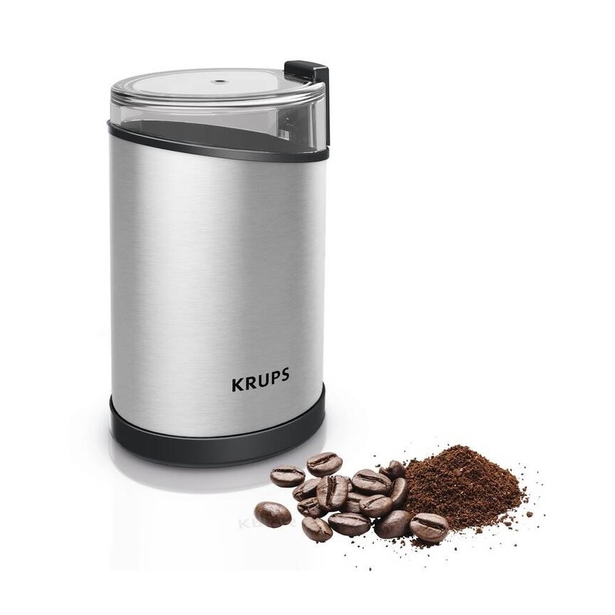 Krups - Sähköinen kahvipapumylly 85g FAST-TOUCH 200W/230V mattakromi
