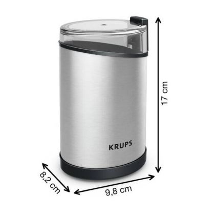 Krups - Sähköinen kahvipapumylly 85g FAST-TOUCH 200W/230V mattakromi