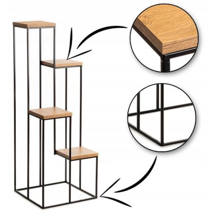 Kukkasteline 110x40 cm musta/ruskea