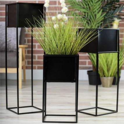 Kukkateline 50x24 cm musta