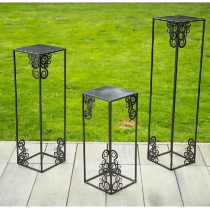 Kukkasteline 60x24 cm musta