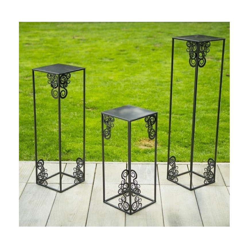 Kukkasteline 60x24 cm musta