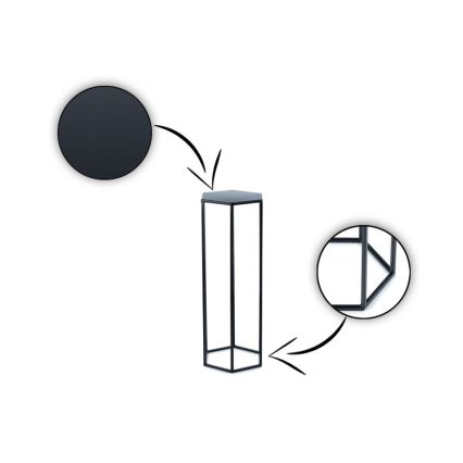 Kukkasteline 70x24 cm musta