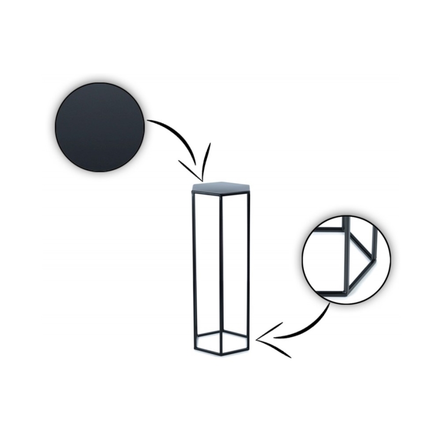 Kukkasteline 70x24 cm musta