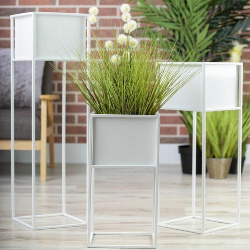 Kukkasteline 70x24 cm valkoinen