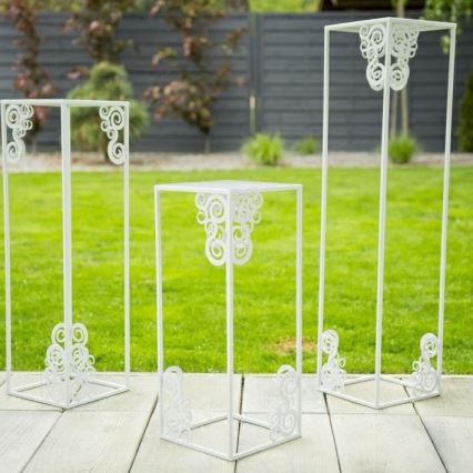 Kukkasteline 80x24 cm valkoinen