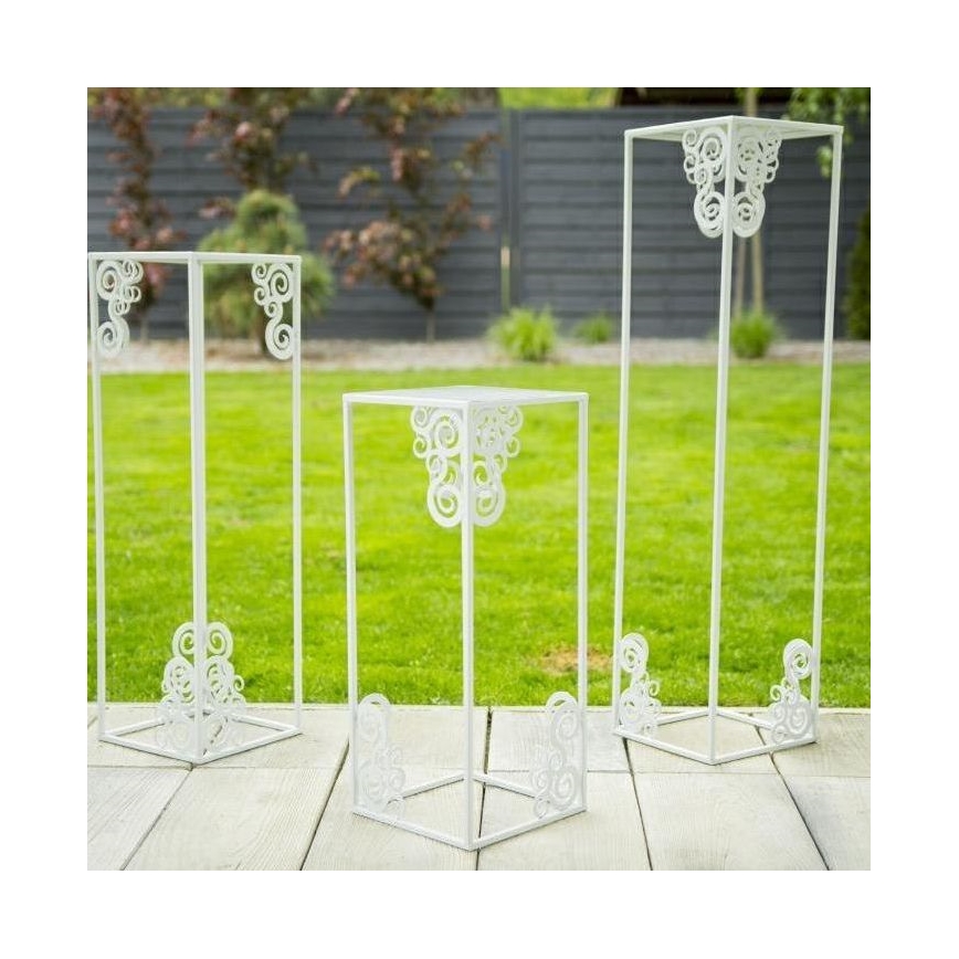 Kukkasteline 80x24 cm valkoinen