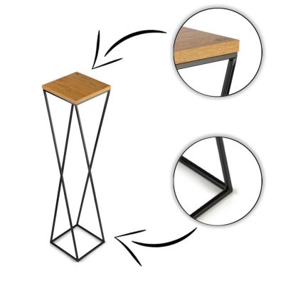 Kukkasteline LOFT 100x24 cm musta/ruskea