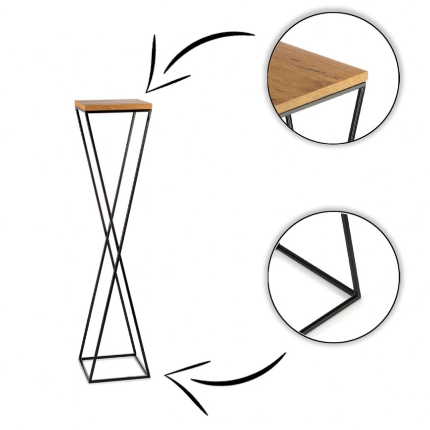 Kukkasteline LOFT 100x24 cm musta/ruskea